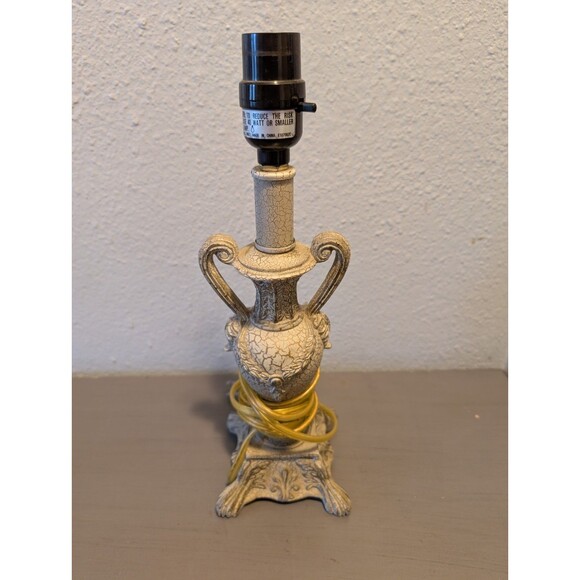 Berman Vintage Ornate Urn Table Lamp Crackle Glaze Resin 14" Neoclassical - Picture 11 of 12